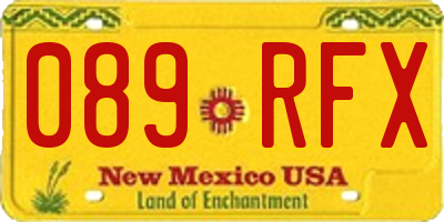 NM license plate 089RFX