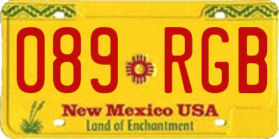 NM license plate 089RGB