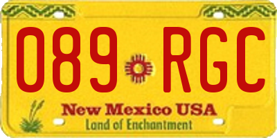 NM license plate 089RGC