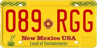 NM license plate 089RGG