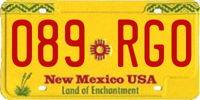 NM license plate 089RGO