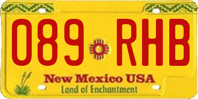 NM license plate 089RHB
