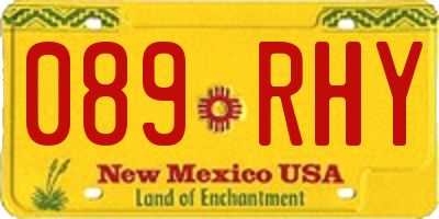 NM license plate 089RHY