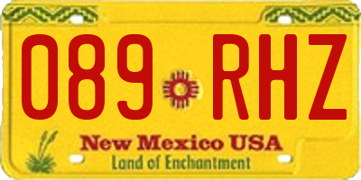 NM license plate 089RHZ