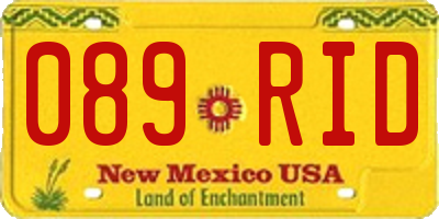NM license plate 089RID