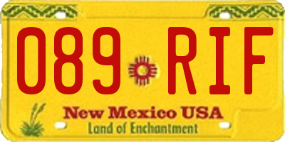 NM license plate 089RIF