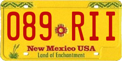 NM license plate 089RII