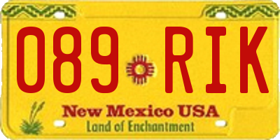 NM license plate 089RIK