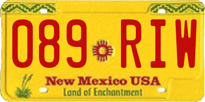 NM license plate 089RIW
