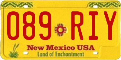 NM license plate 089RIY