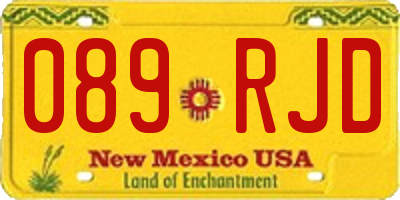 NM license plate 089RJD