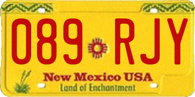 NM license plate 089RJY