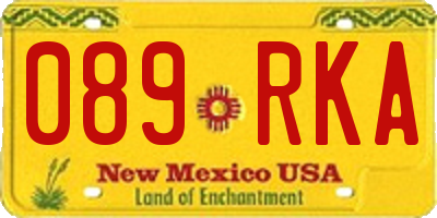 NM license plate 089RKA