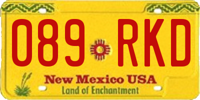 NM license plate 089RKD