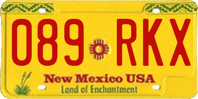 NM license plate 089RKX
