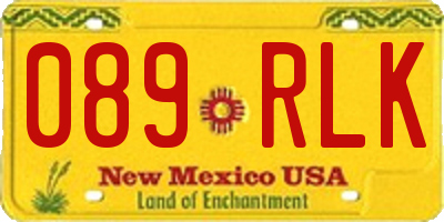 NM license plate 089RLK