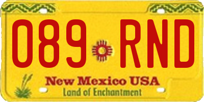 NM license plate 089RND