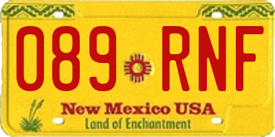 NM license plate 089RNF