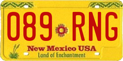 NM license plate 089RNG