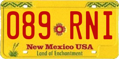 NM license plate 089RNI