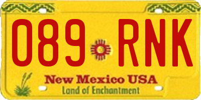 NM license plate 089RNK