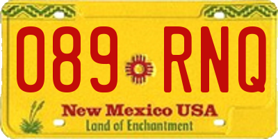 NM license plate 089RNQ