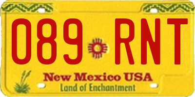 NM license plate 089RNT