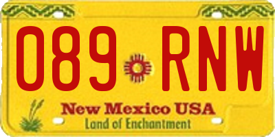NM license plate 089RNW