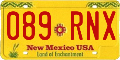NM license plate 089RNX