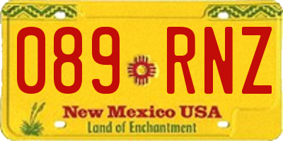 NM license plate 089RNZ