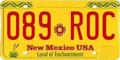 NM license plate 089ROC