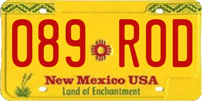 NM license plate 089ROD