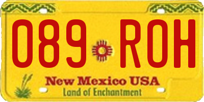 NM license plate 089ROH