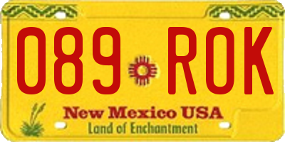 NM license plate 089ROK