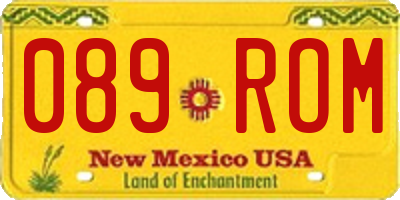 NM license plate 089ROM