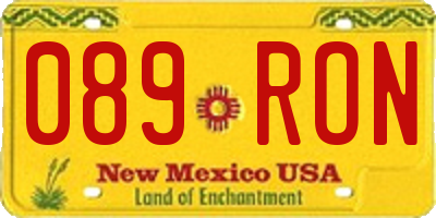 NM license plate 089RON