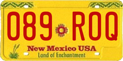 NM license plate 089ROQ