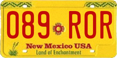 NM license plate 089ROR
