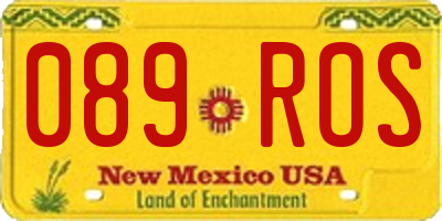 NM license plate 089ROS