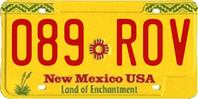 NM license plate 089ROV