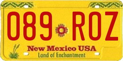 NM license plate 089ROZ