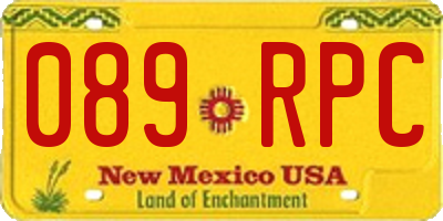 NM license plate 089RPC