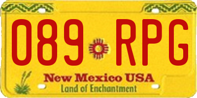 NM license plate 089RPG