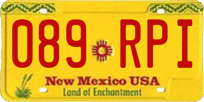 NM license plate 089RPI
