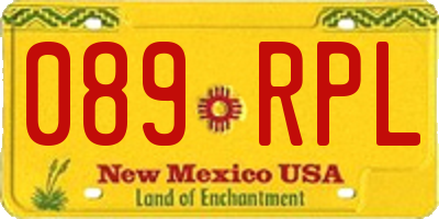 NM license plate 089RPL