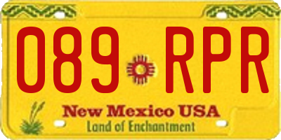 NM license plate 089RPR