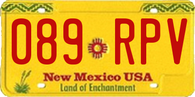 NM license plate 089RPV