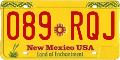 NM license plate 089RQJ
