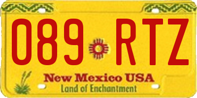 NM license plate 089RTZ