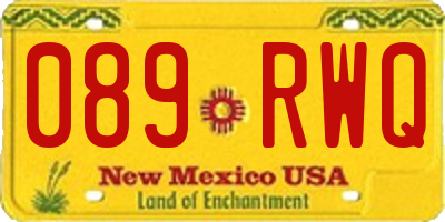 NM license plate 089RWQ